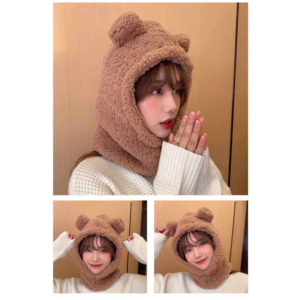 Mũ cotton hình gấu bông dễ thương phong cách Hàn Quốc cho nữ