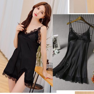 Váy lụa mềm mại chất thun lụa mát mẻ V72- đồ ngủ đẹp