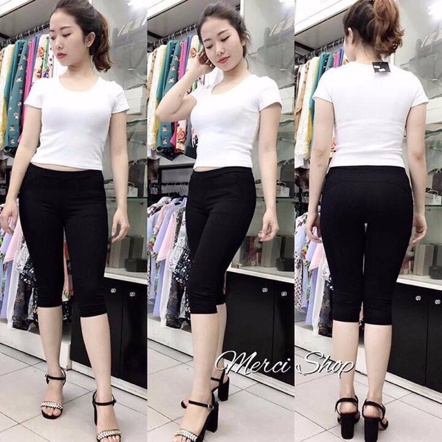 Quần ngố legging nâng mông chất cotton nâng vòng 3