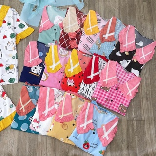 Bộ đồ ngủ pijama lụa 100d lửng phối bèo siêu xinh
