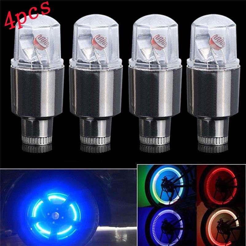 4 Đèn Led Rgb Neon Chống Bụi Gắn Van Bánh Xe Hơi Ag10