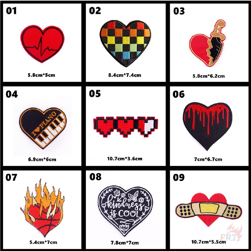 ☸ Miếng Vá Ủi Quần Áo Hình Trái Tim ☸ 1 Sticker Ủi Thêu Hình Đầu Lâu