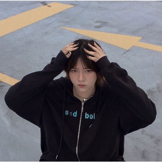 [LOCAL BRAND] SIGNATURE HOODIE ZIPPER SADBOIZ - BLACK, Hodie SADBOIZ