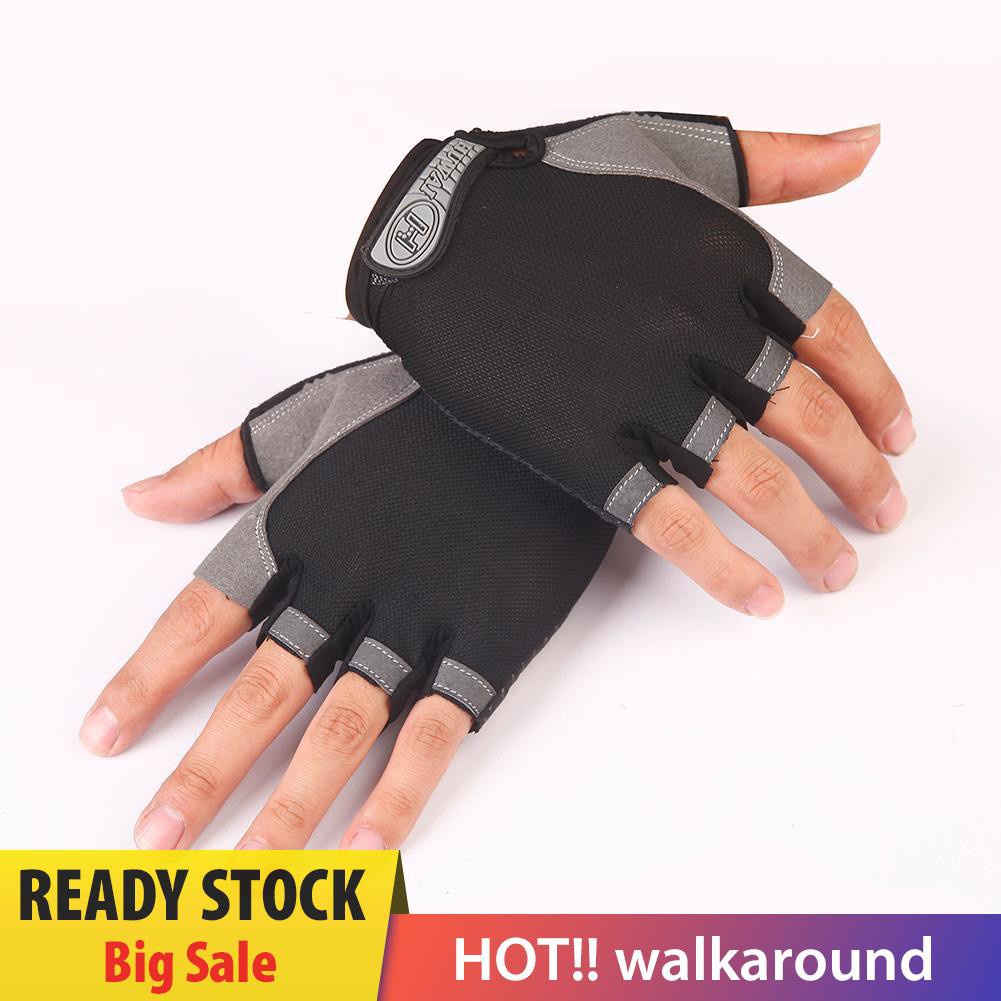 Walk Unisex Thin Breathable Outdoor Cycling Fitness Climbing Half Finger Gloves