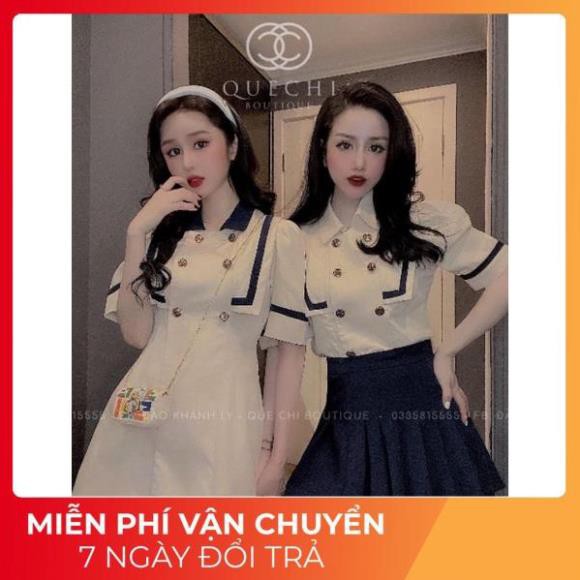 [ 𝐅𝐑𝐄𝐄 𝐒𝐇𝐈𝐏 ] SET THỦY THỦ PHỐI VIỀN XANH MIX CHÂN VÁY XOÈ XANH XẾP LY