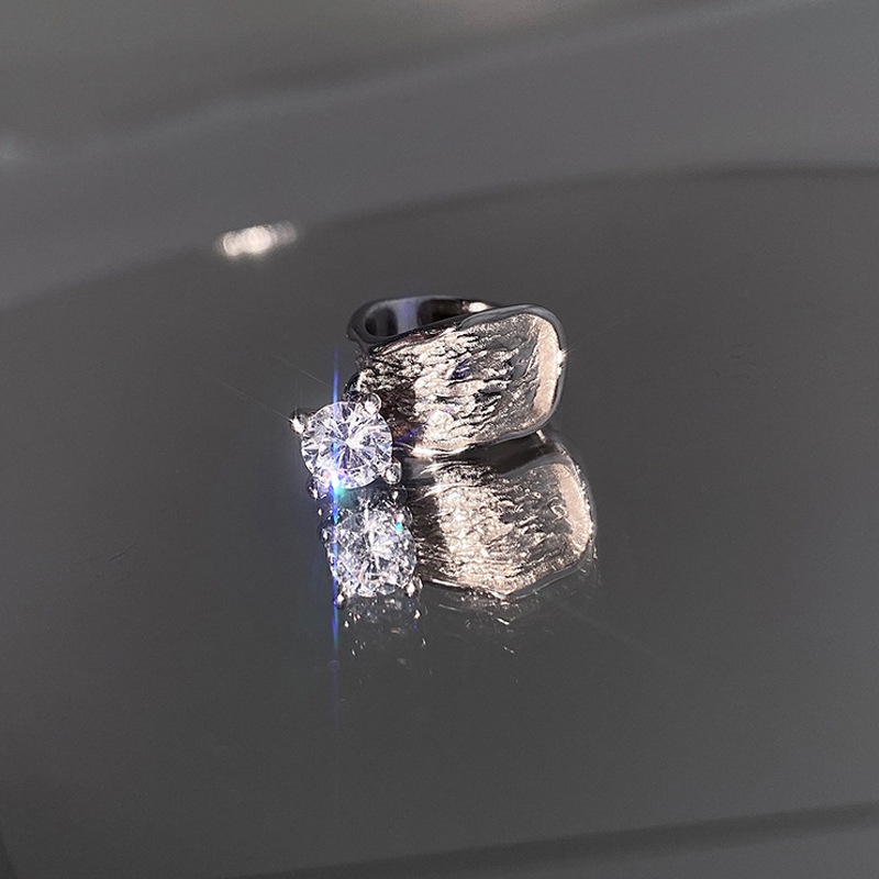 Khuyên Kẹp Vành Tai Hình Học Đính Đá Zircon Sang Trọng Nhẹ Nhàng Không Cần Lỗ Xương Phong Cách hip hop Cho Nữ