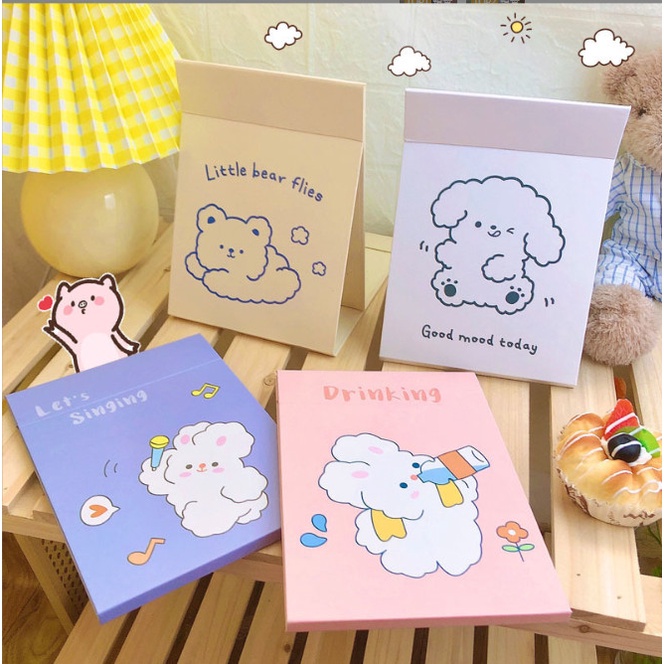 Gương bìa gập để bàn size nhỏ chủ đề gấu thỏ dễ thương BAG U GUONGGAUTHO25