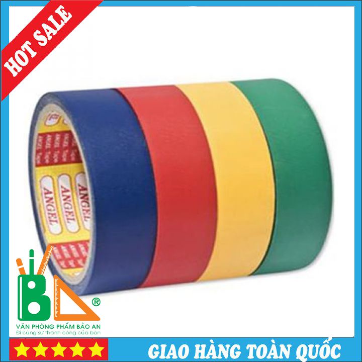Băng Dính Màu Dán Gáy các cỡ 3cm / 5cm / 7 cm màu xanh dương / xanh văn phòng