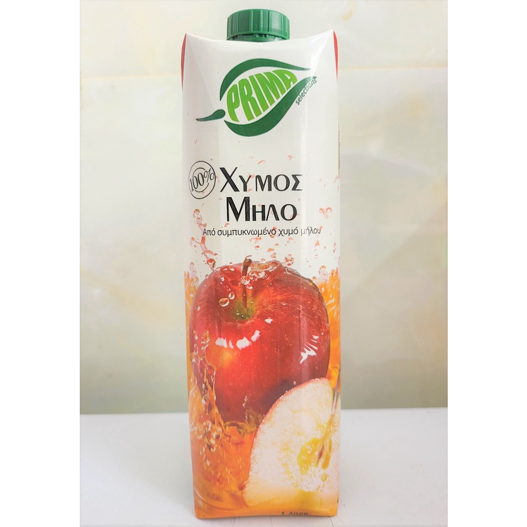 [Hộp 1 Lít] NƯỚC ÉP TÁO NGUYÊN CHẤT 100% [Cyprus] PRIMA Apple Juice (nvt-hk)