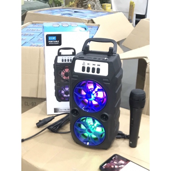 Loa Bluetooth Karaoke CL-97 Kèm Mic HÀNG CHÍNH HÃNG Chất Lượng Cao - BẢO HÀNH 12 THÁNG