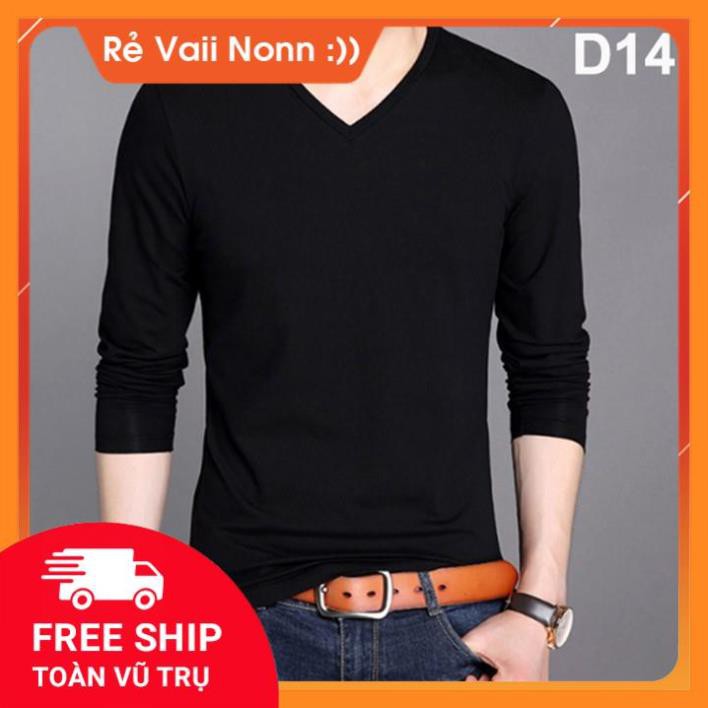 [Hot Sale ] Áo thun nam tay dài cổ tim nhiều màu - không nhăn mềm min thấm hút mồ hôi | BigBuy360 - bigbuy360.vn