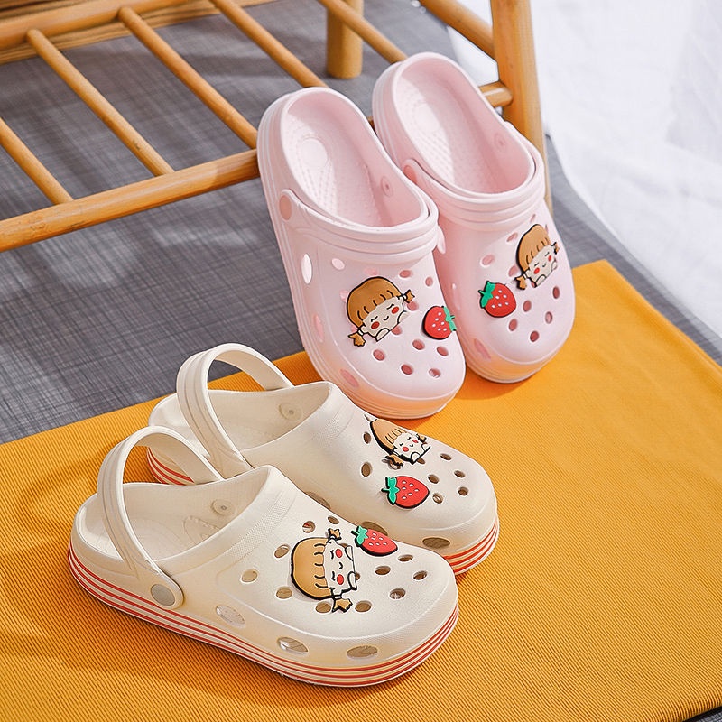 Giày Lười Đục Lỗ Hai Cách Mang Chống Trượt Chống Thấm Nước Thời Trang Đi Biển Mùa Hè