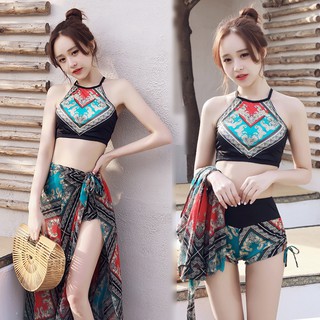 🍃 𝓗𝓸𝓽 𝓢𝓾𝓶𝓶𝓮𝓻 🍃 Set bikini đi biển 2 mảnh rời phối váy choàng hoạ tiết sang chảnh cực xinh sexy M6377