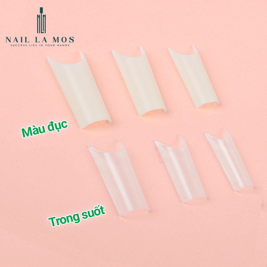 Móng nối ống tre Jieliya chính hãng loại mặt nhám sẵn - hộp 500 móng tip đủ size phom chuẩn đẹp không cần dũa