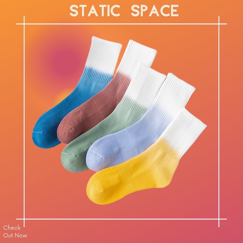 TẤT VỚ CAO CỔ NAM NỮ OMBRE CỔ TRẮNG FREESIZE - STATIC SPACE