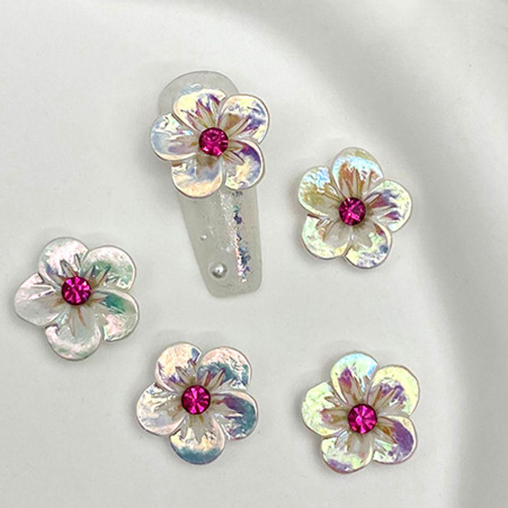 OCEANMAP Phụ Kiện Trang Trí Móng Nghệ Thuật Hình Hoa Năm Cánh 3D DIY