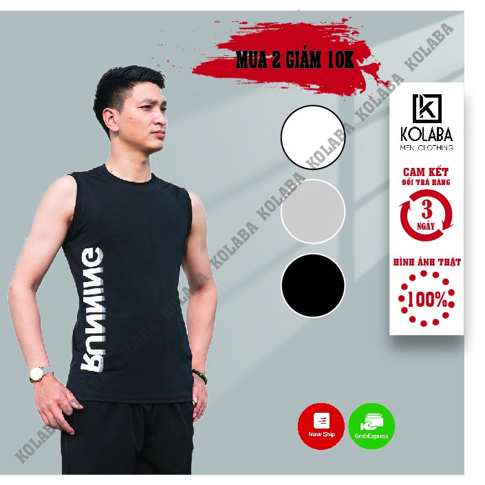 Áo Ba Lỗ Sát Nách Nam - Áo Thể Thao Nam RUNNING Chất Thun Lạnh Co Dãn 4 Chiều Hot Trend 2021 KOLABA | BigBuy360 - bigbuy360.vn