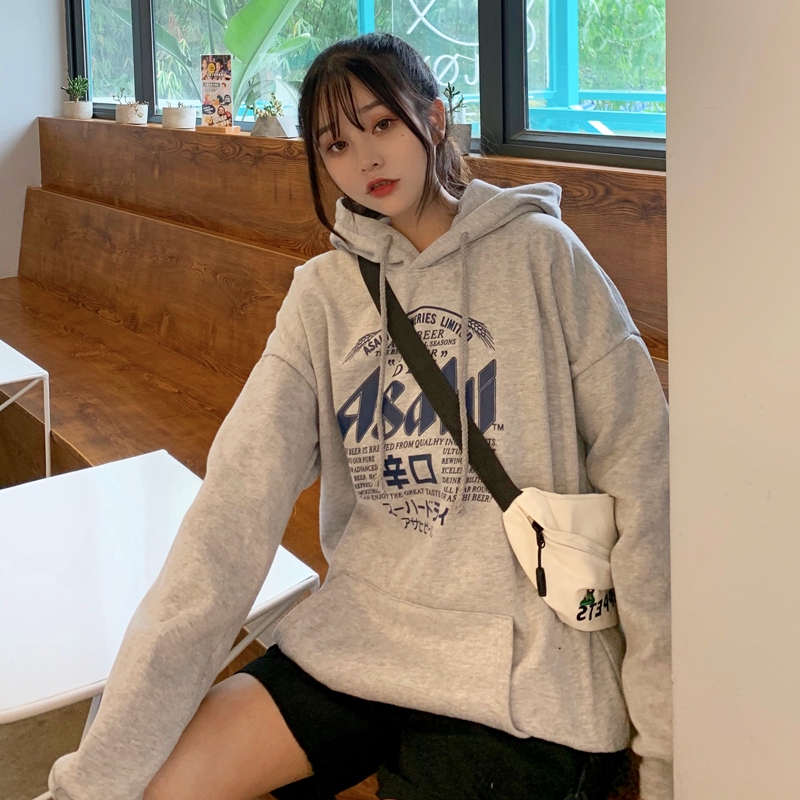 Áo Hoodie phong cách Harajuku thời trang mùa đông dành cho nữ