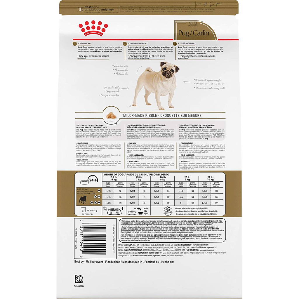 1.5kg(❁´◡`❁)ROYAL CANIN PUG ADULT Dành riêng cho chó Pug trên 10 tháng tuổi.