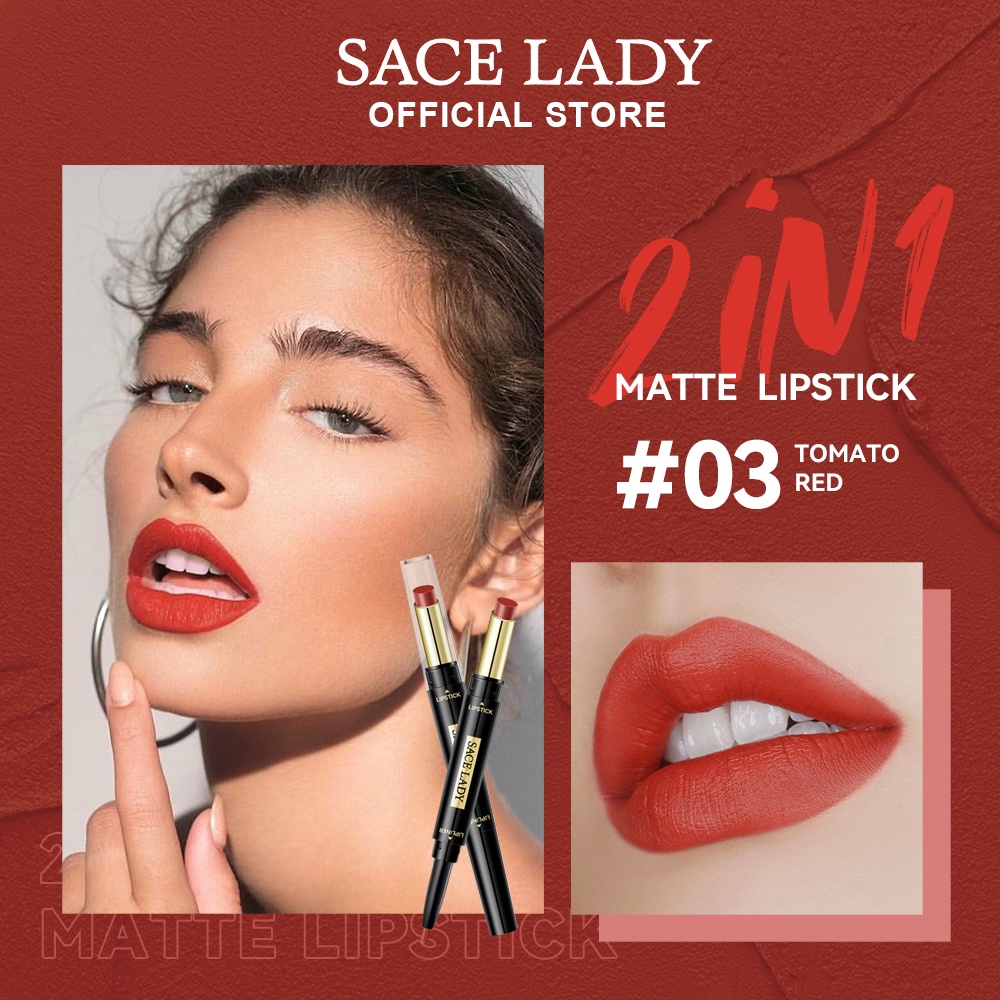 Son Môi Kết Hợp Chì Kẻ Viền Môi Hai Đầu 2 Trong 1 Trọng Lượng 1.7g Hiệu SACE LADY