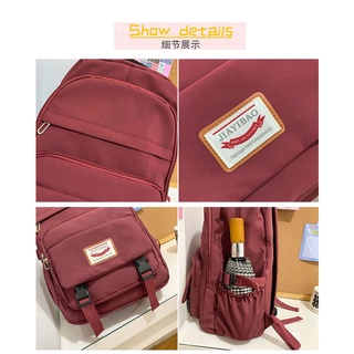 【FANTO】Middle school student schoolbag girl simple and versatile high school student computer backpack large capacity travel leisure backpack