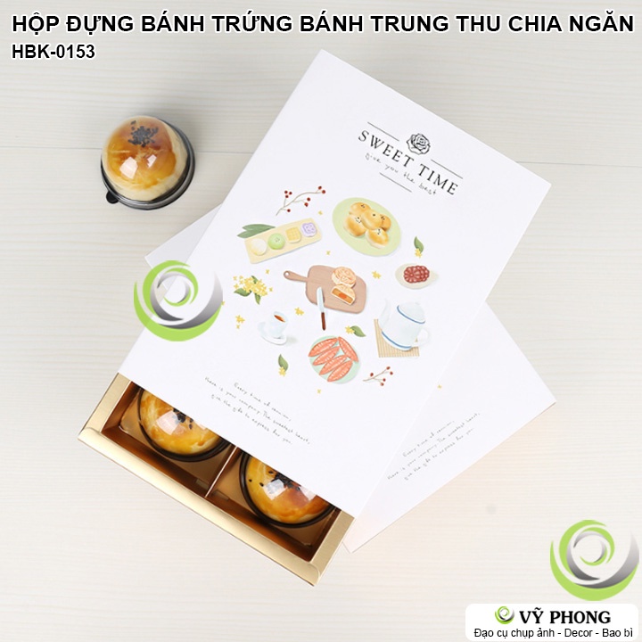 HỘP GIẤY ĐỰNG BÁNH TRUNG THU CHIA 6 NGĂN SWEET TIME ĐỰNG QUÀ TẶNG CÁC DỊP LỄ TẾT HBK-0153