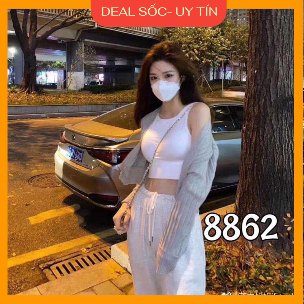 Áo croptop ba lỗ trơn siêu đẹp có kèm đệm ngực