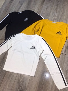 Áo croptop sọc das dài tay