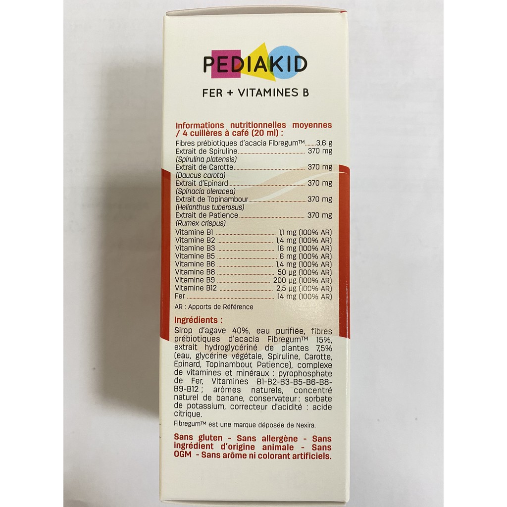 Vitamin sắt PEDIAKID FER + VITAMINES B 125ml