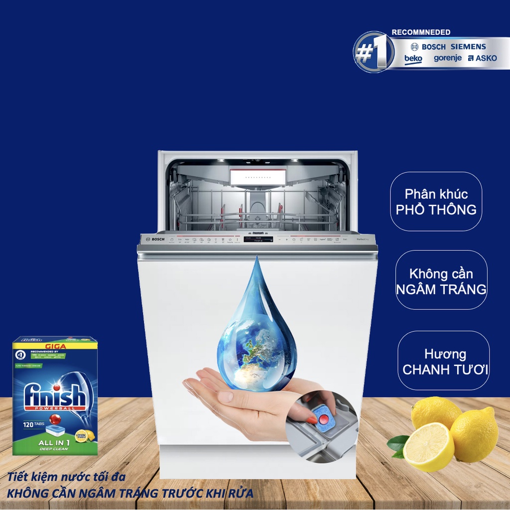 Viên Rửa Chén Bát Hương Chanh Finish All In 1 Rửa Cực Sạch Nhập Khẩu Châu Âu Chính Hãng 120 Viên/hộp