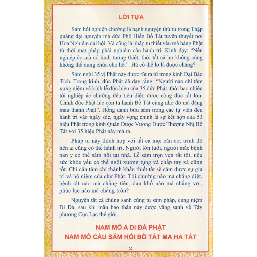 Sách - Nghi Thức Hành Trì Sám Hối 35 Vị Phật