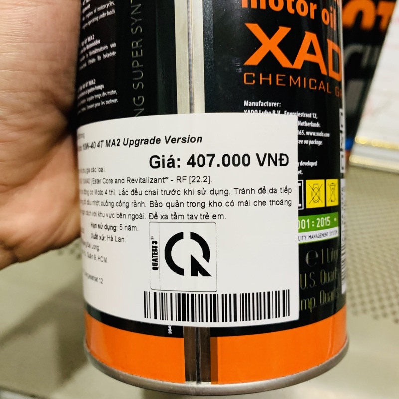 Xado Racing V3 22.2 - Dầu Nhớt Cao Cấp XADO LUXURY MOTO RACING OIL 4T 10W-40 Made in Holland