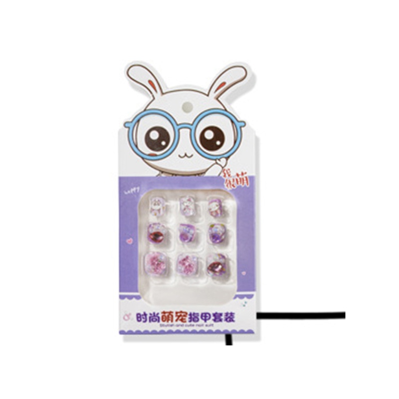 Bộ 12 Móng Tay Giả Bằng Acrylic Dễ Thương Cho Bé