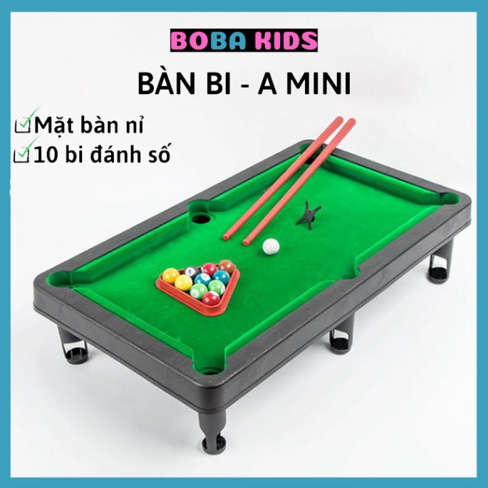 Bàn Bi A Mini Đồ Chơi Cho Trẻ Em và Người Lớn - Kích thước bàn bida 10*24*45cm - Mặt bàn Nỉ