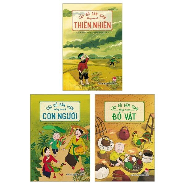 Sách -Combo 6 cuốn Câu Đố Dân Gian Bằng Tranh: Con Người, Đồ Vật, Thiên Nhiên, Hoa Quả, Loài Vật, Cây Cối - NXB Kim Đồng