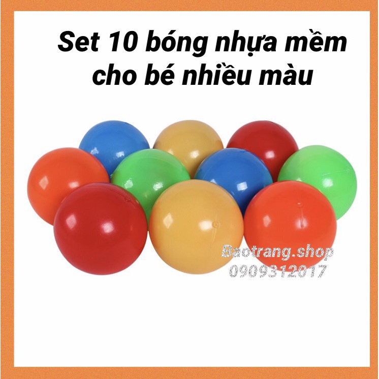 [Siêu rẻ] Combo 10 bóng nhựa mềm, không mùi an toàn, đồ chơi cho bé