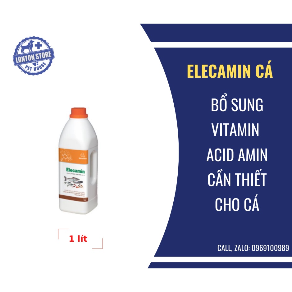 VEMEDIM Elecamin cá, giúp bổ sung vitamin, acid amin cho cá, chai 1lit - Lonton store