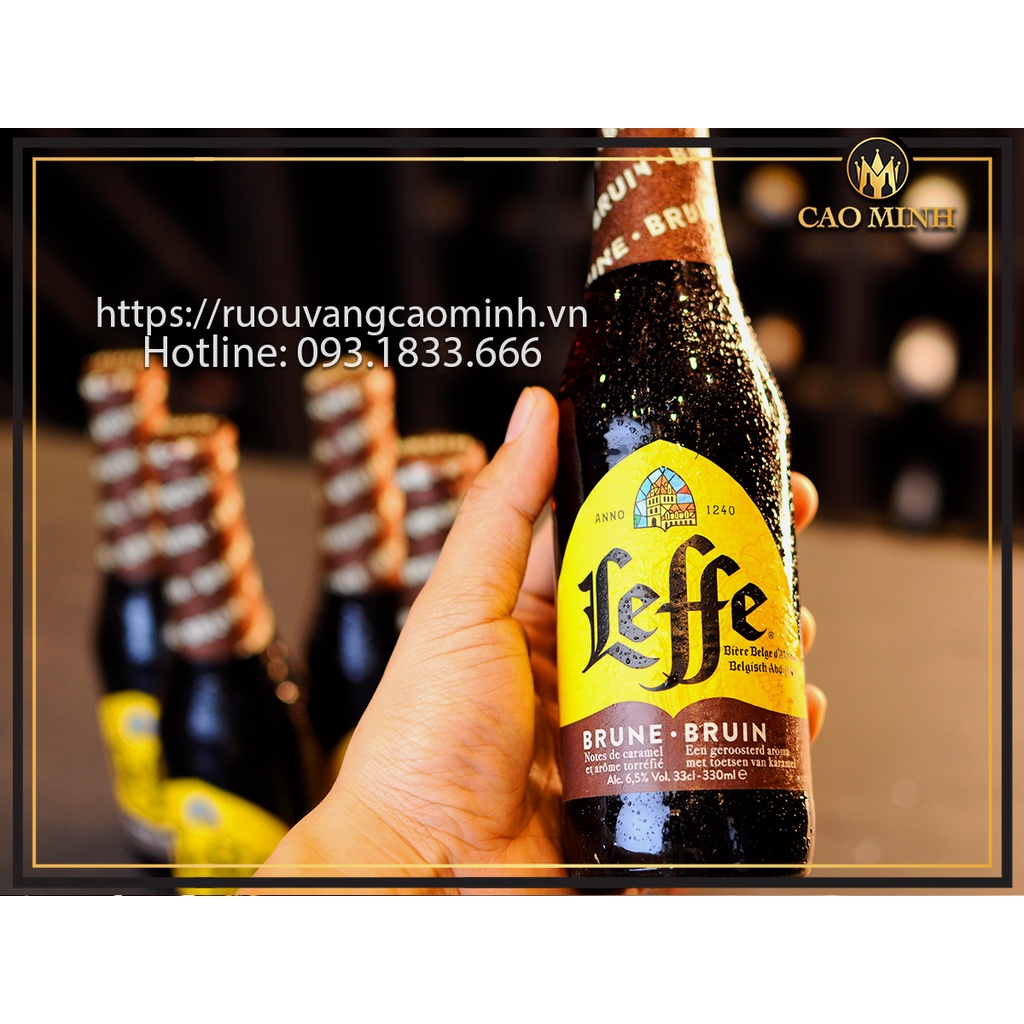 Bia Leffe Nâu ( Leffe Brune ) 6,5% thùng 24 chai 330ml nhập khẩu Bỉ