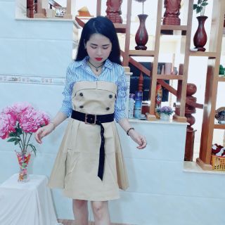 Đầm phối sơ mi (kèm ảnh+video thật)