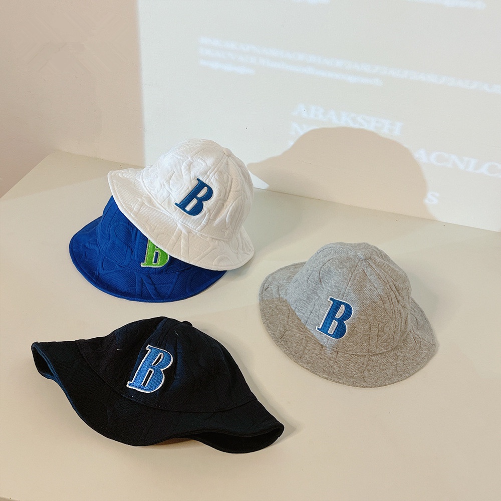 Nón Tai Bèo Màu Trơn Thêu Chữ B Thời Trang Hàn Quốc Xinh Xắn Cho Bé