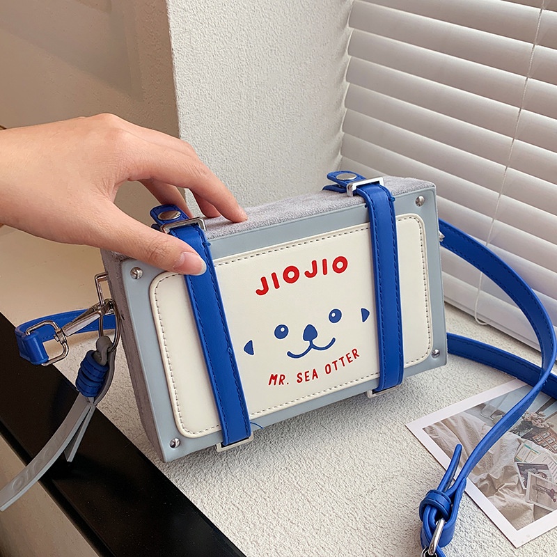 Túi Đeo Vai Dáng Vuông In Họa Tiết Hoạt Hình Kiểu retro Thời Trang Cho Nữ