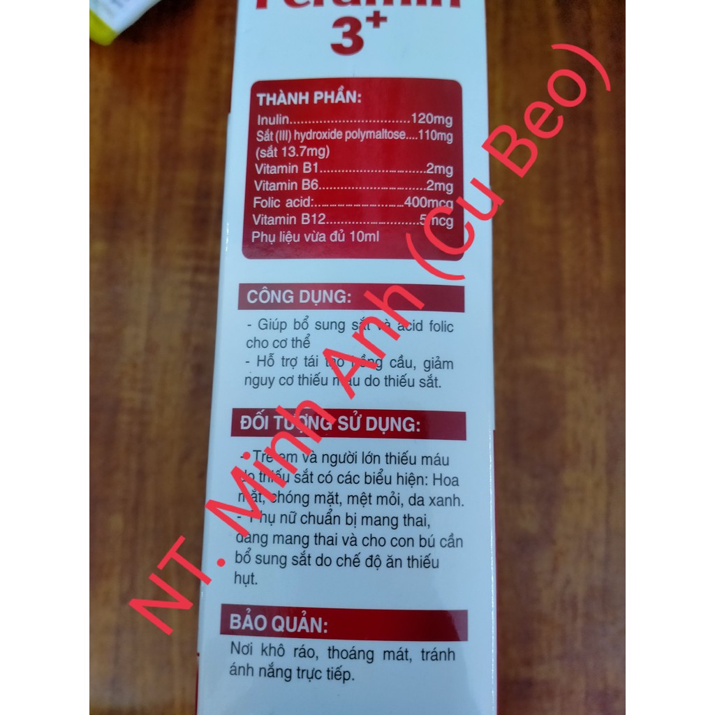 Sắt nước Feramin 3+- HÀNG CHÍNH HÃNG- Hỗ trợ bổ sung sắt, hạn chế  táo bón