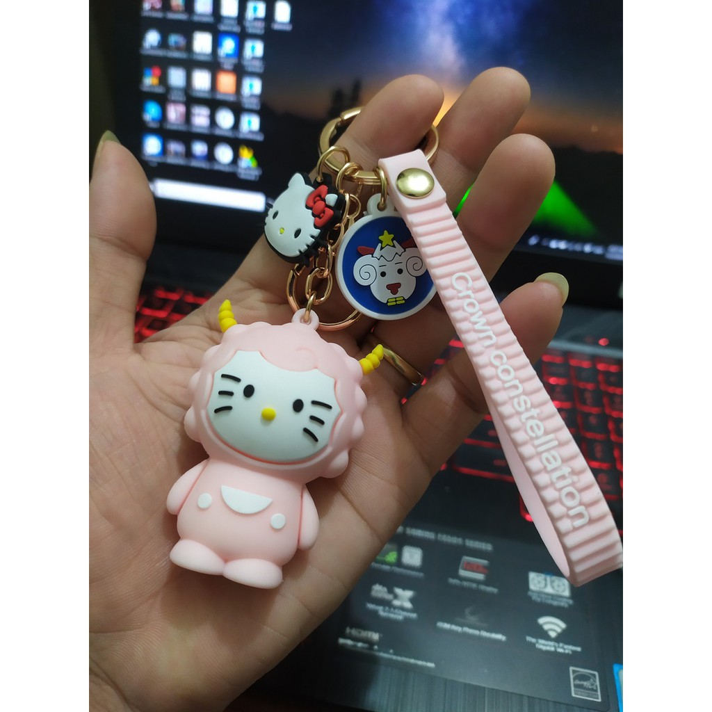 Siêu HOT Móc khóa 12 Cung Hoàng Đạo mèo Kitty siêu đáng yêu chất liệu xịn sò