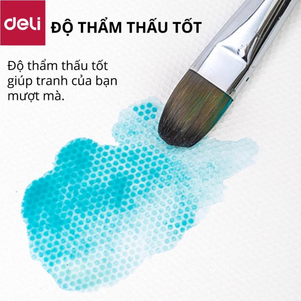 Giấy vẽ chuyên dụng Deli - Gouache - Định lượng 8k 160gsm/180gsm 1 tệp - 73615 / 73617 [Deli]