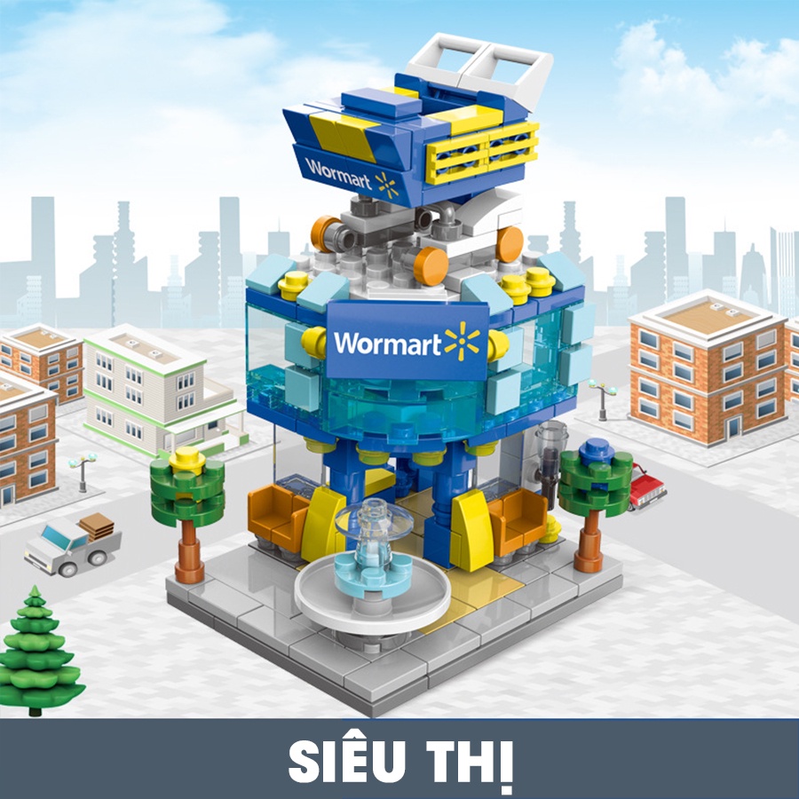 Lego Lắp Ráp Cửa Hàng, Lắp Ghép Thông Minh, Dễ Thương, Độc Đáo Cho Bé