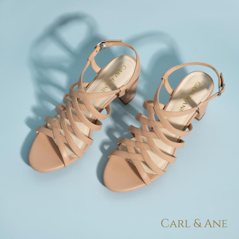 Carl & Ane - Sandal cao gót nữ kiểu dáng chiến binh thời trang màu kem _ CS001 KL