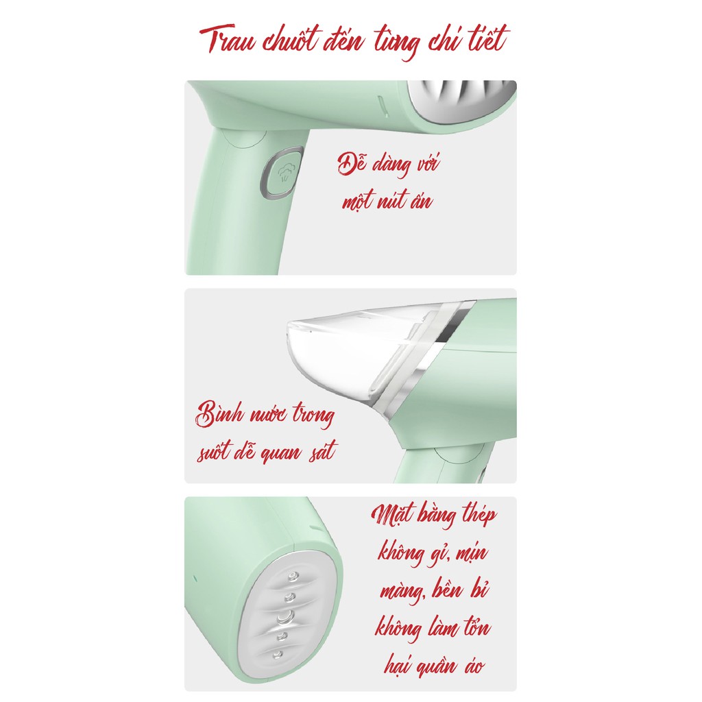 Bàn ủi hơi nước cầm tay mini gấp gọn công suất lớn, bàn là du lịch thời trang, Màu Sắc Trending