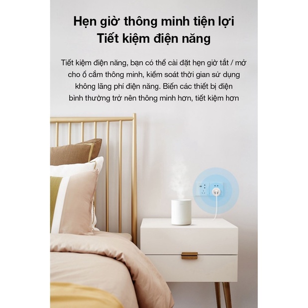 Ổ cắm điện thông minh đa năng wifi Xiaomi Gosund CP1 kết nối app hẹn giờ điều khiển từ xa bằng điện thoại 2500w