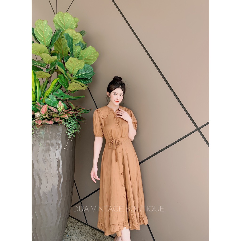 Đầm maxi cổ bẻ dáng suông cao cấp | BigBuy360 - bigbuy360.vn