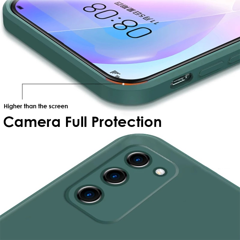 Ốp điện thoại dẻo màu trơn cạnh vuông cho Samsung Galaxy A03s A02 A02s A71 A32 A70 A70s A52 A52s A51 A72 4G 5G | BigBuy360 - bigbuy360.vn